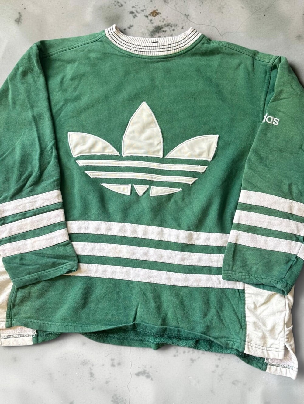 Vintage Adidas Striped Pullover Sweatshirt Striped Jersey Style Sweater Large